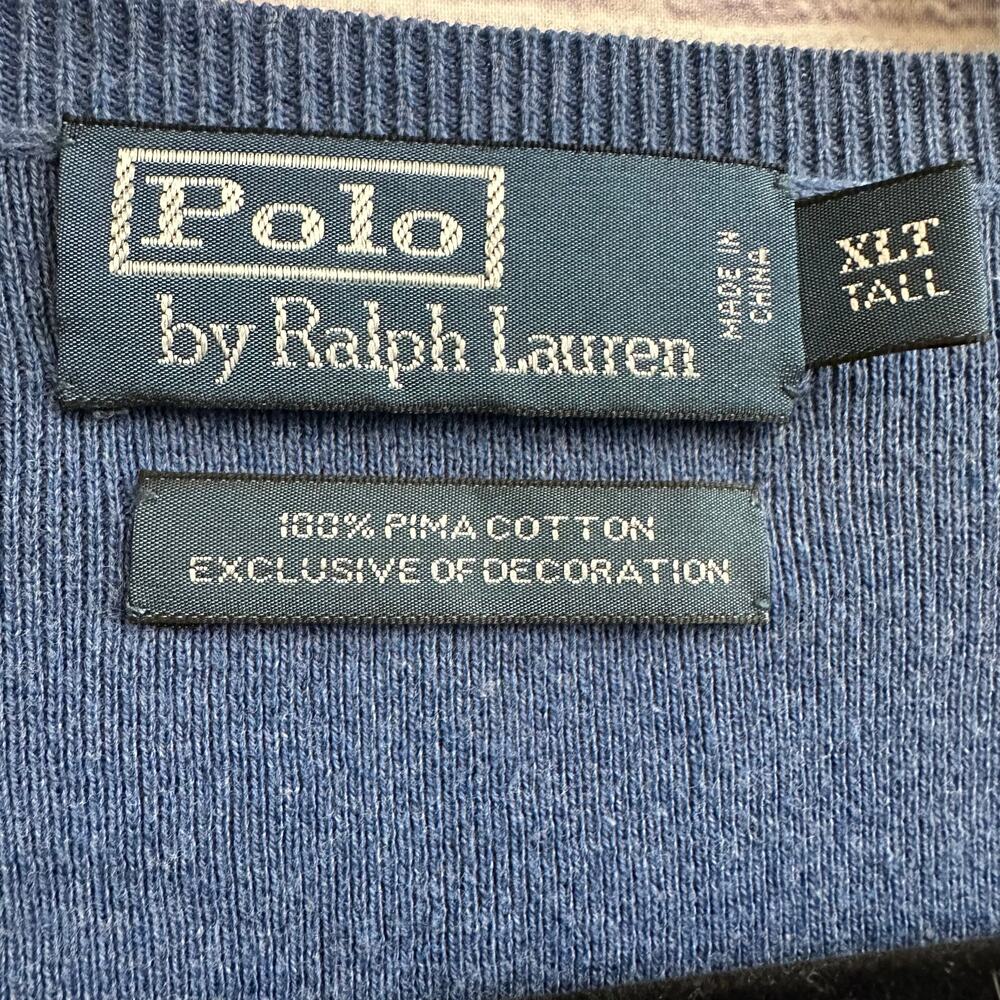 Polo Ralph Lauren Blue Sweater Vest XL Tall Embroidered Logo Golf Formal - Picture 4 of 6